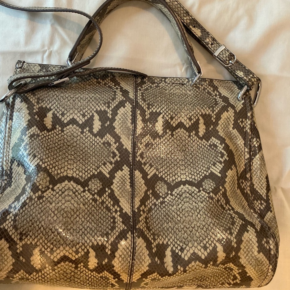 KOOBA Python-Print  Satchel Handbag - Picture 3 of 5